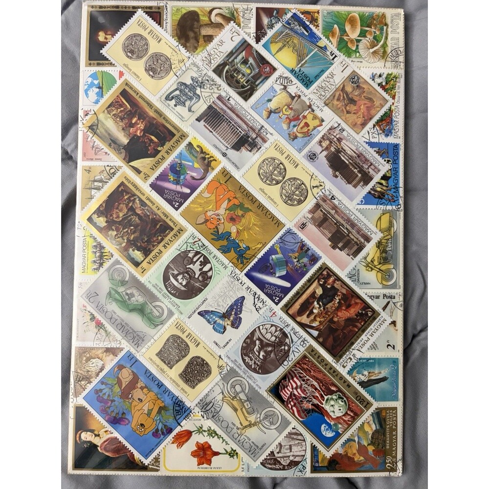 Vtg Magyar Posta Stamp Lot 50+ Hungary Used CTO Space Art Animals 1970s-1990s